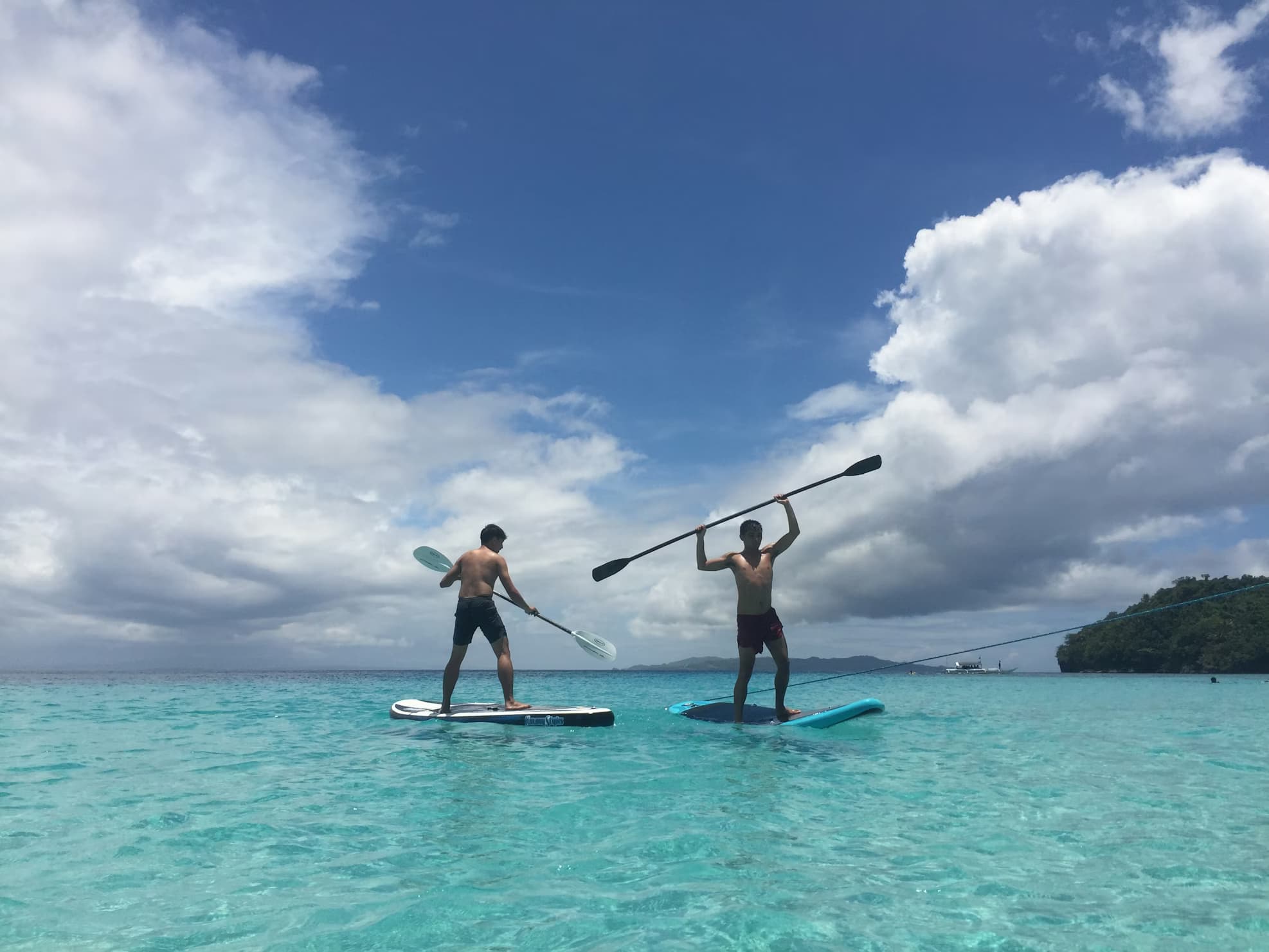 Stand up paddle on the water in Bali