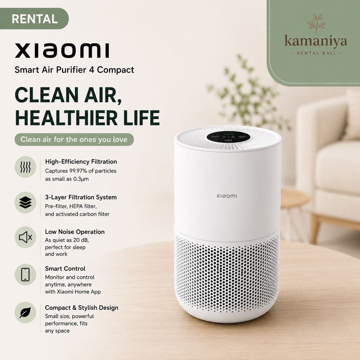 XIAOMI Smart Air Purifier 4 Compact